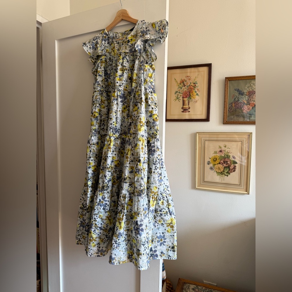 Floral Dress with Ruffle Sleeves